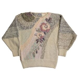 Vintage Mariea Kim Sweater Womens Size M Chunky 3D Knit Textured Grandmacore